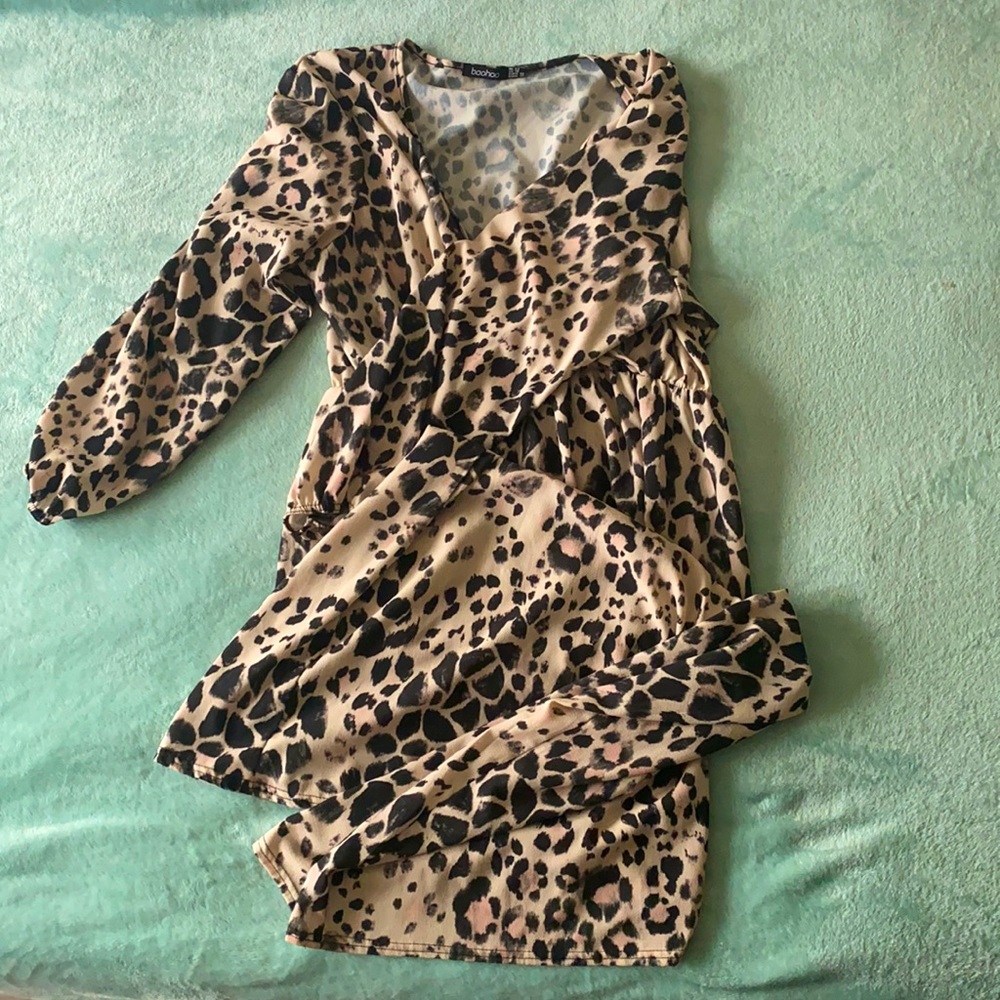 Boohoo Leopard Print Maxi Dress